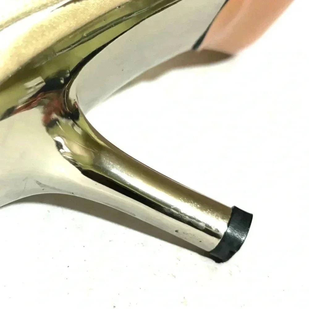 Yves Saint Laurent silver heels shoes size 5.5M - Picture 8 of 10